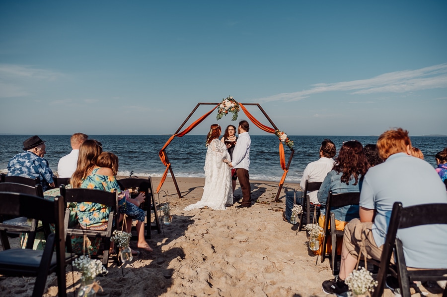 Wedding ceremony on old orchard beach