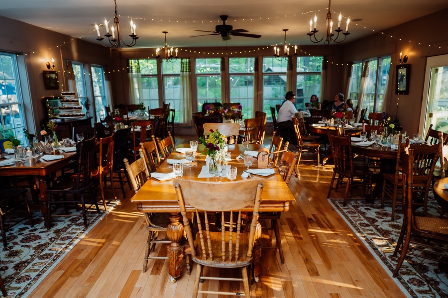 Dining room reception hall at big moose inn