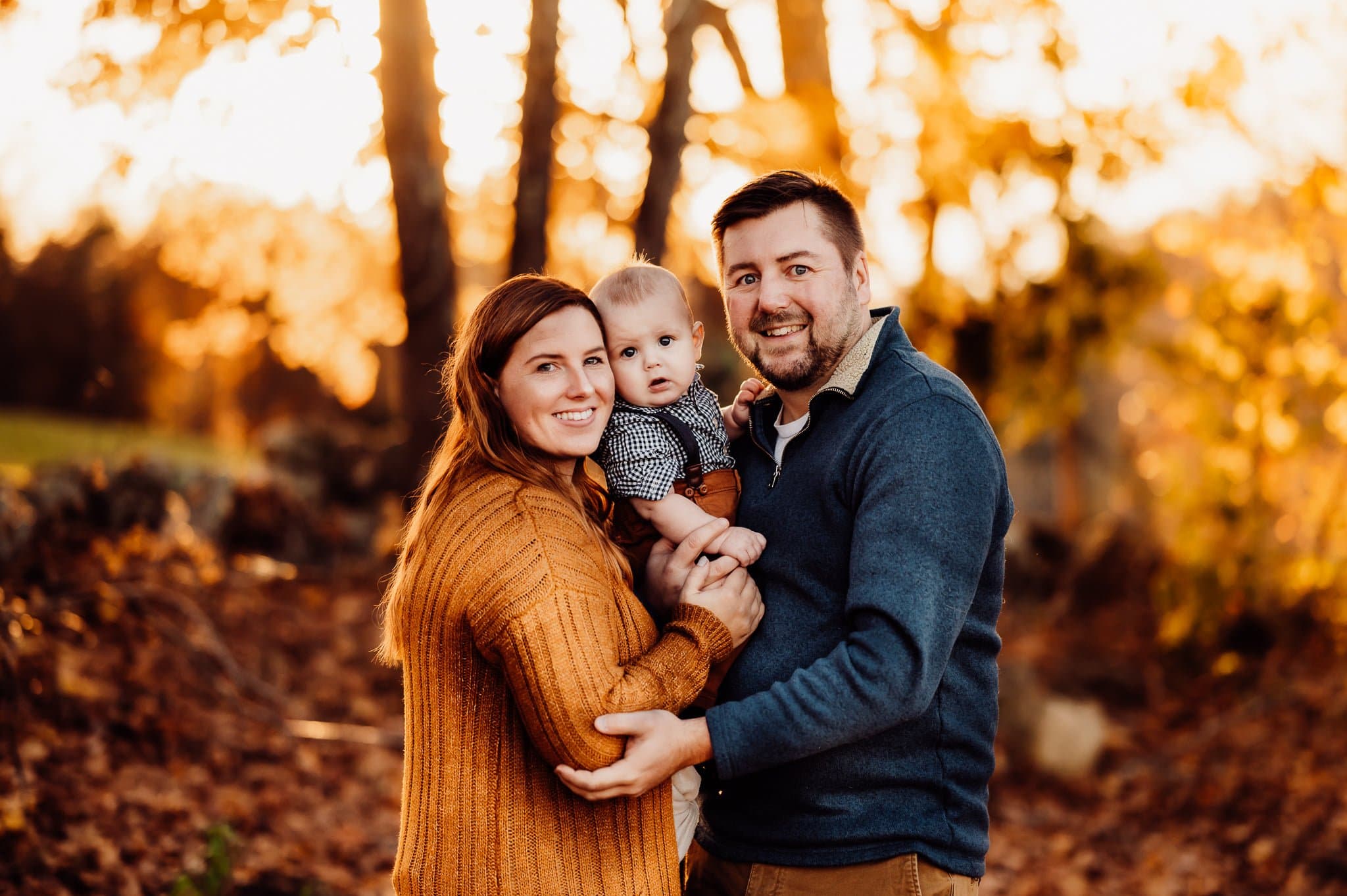Family photo with mom dad and baby