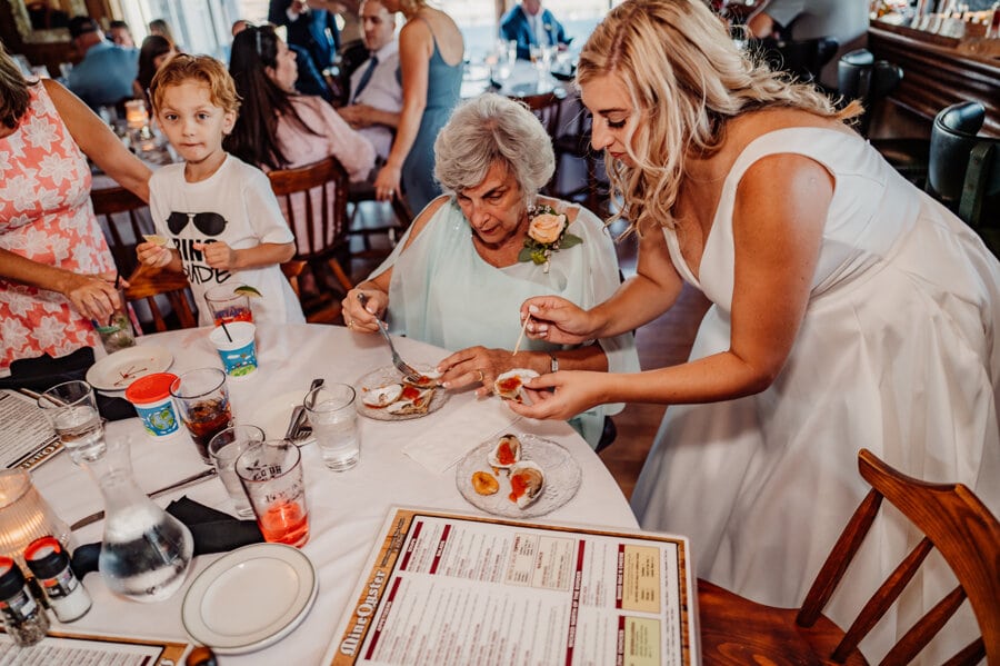 Maine wedding photography Boothbay harbor mine oyster