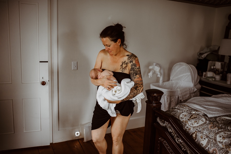 Birth Baby Storytelling Photography Mayo Regional Hospital Fresh 48 Newborn Baby flower bath siblings Maine