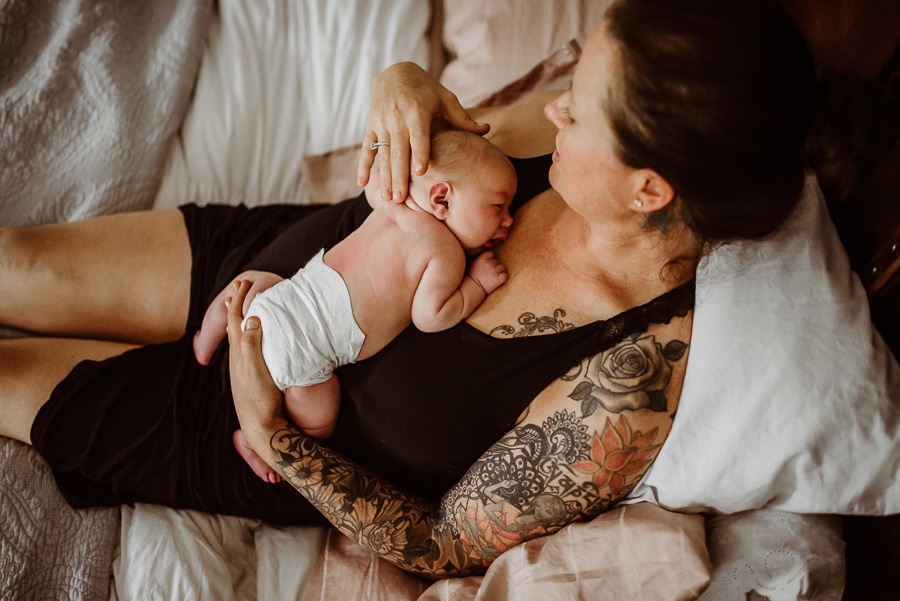Birth Baby Storytelling Photography Mayo Regional Hospital Fresh 48 Newborn flower bath siblings Maine