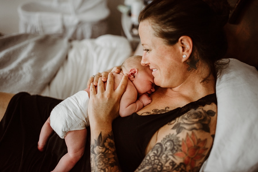 Birth Baby Storytelling Photography Mayo Regional Hospital Fresh 48 Newborn flower bath siblings Maine