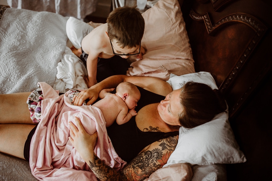 Birth Baby Storytelling Photography Mayo Regional Hospital Fresh 48 Newborn flower bath siblings Maine