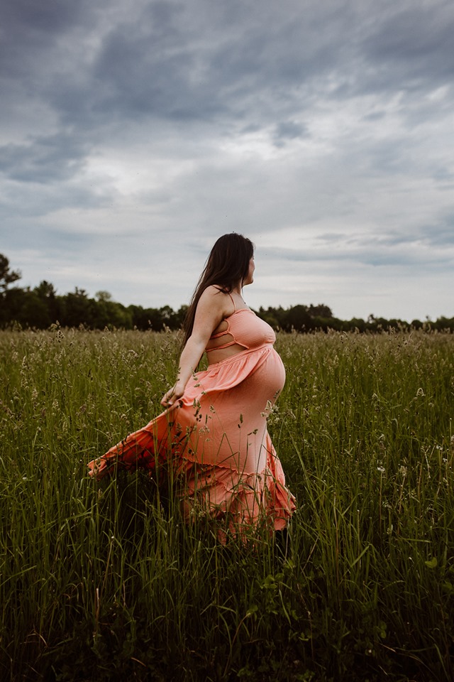 Maine maternity Breezy Photography pregnant boho bohemian lifestyle boudoir photo shoot black bra sweater