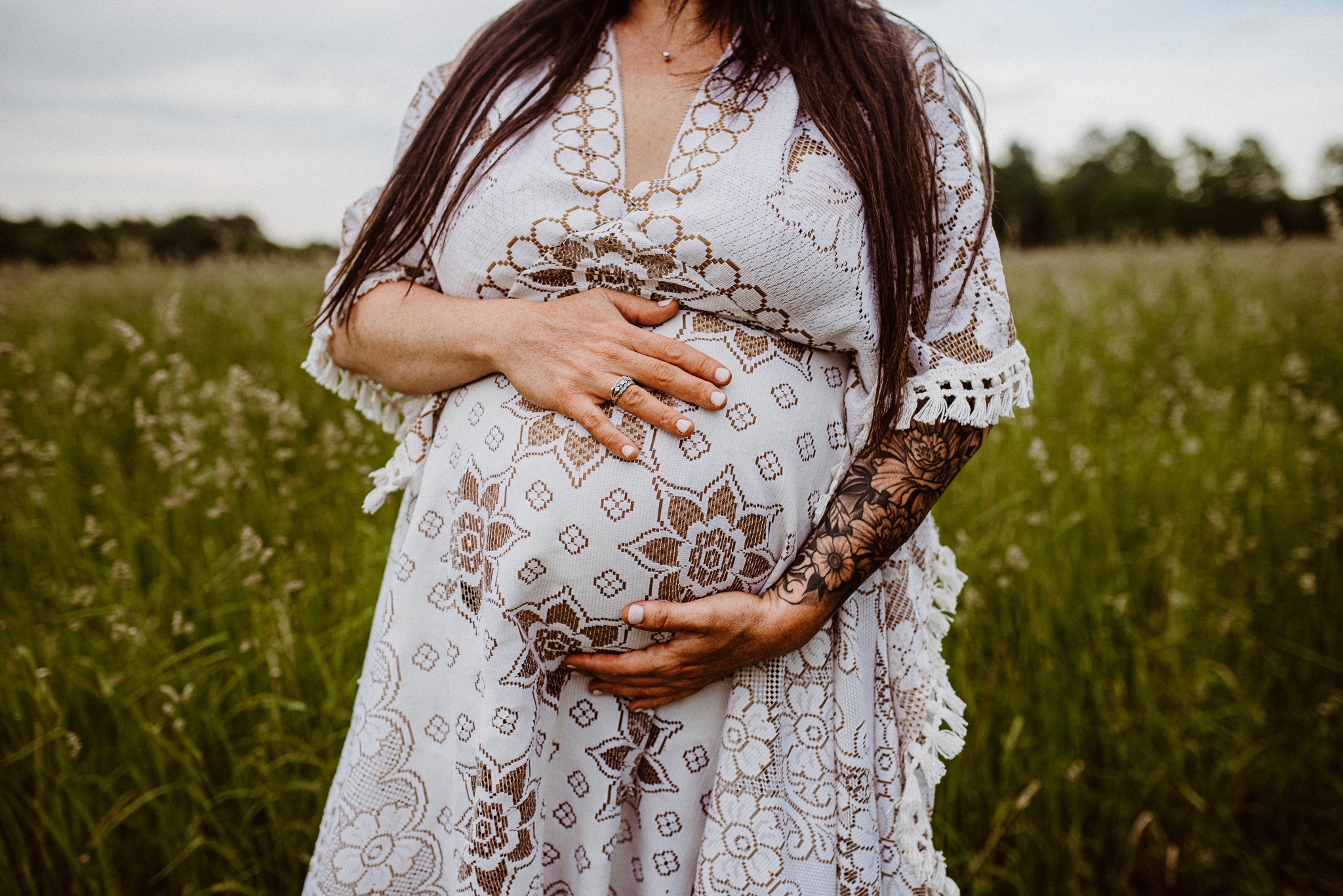 Maine maternity Breezy Photography pregnant boho bohemian lifestyle boudoir photo shoot black bra sweater dress hand sewn