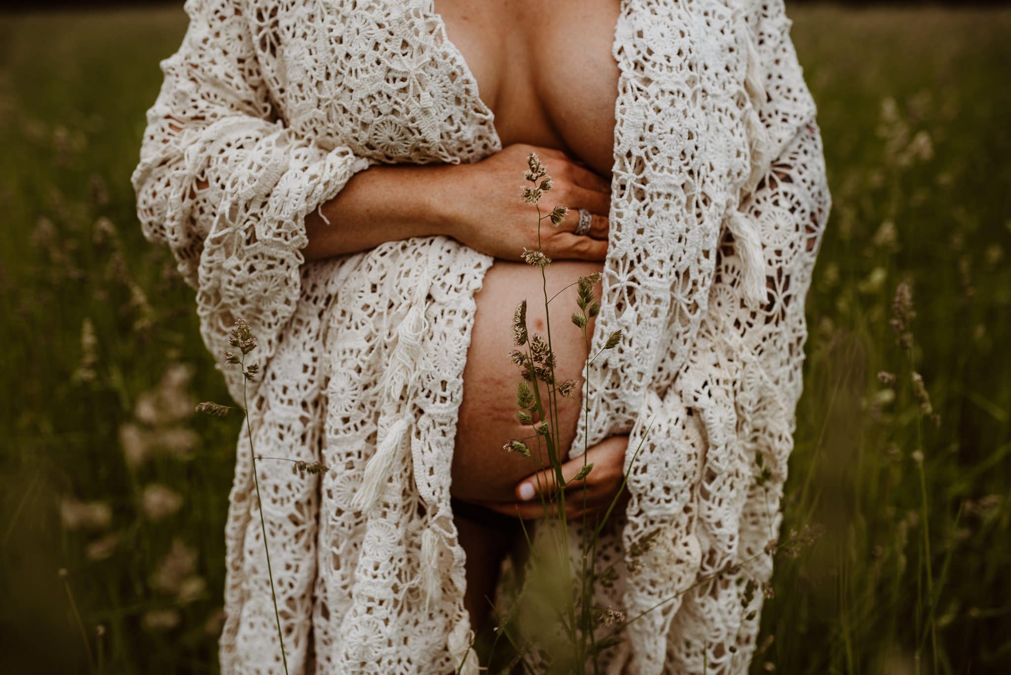 Maine maternity Breezy Photography pregnant boho bohemian lifestyle boudoir photo shoot black bra sweater