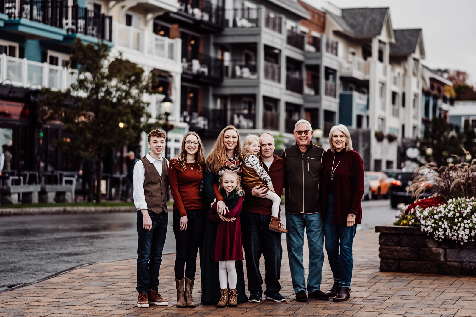 Family in downtown bar harbor maine
